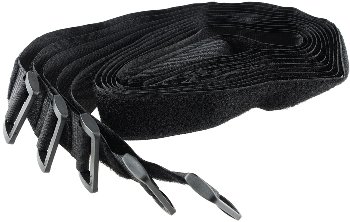 Klettband mit Öse, 5er Pack - 80x3cm, schwarz