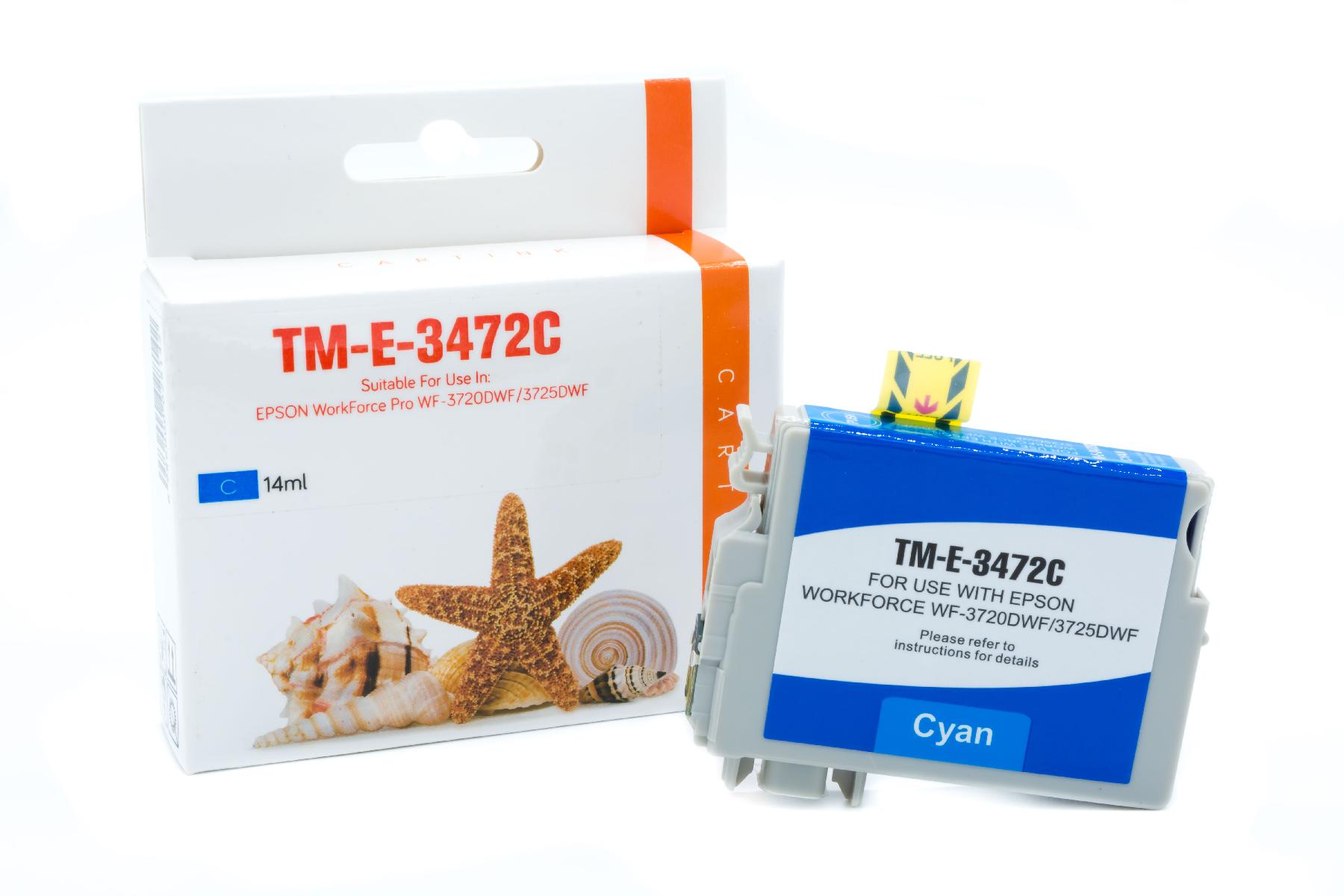 T3472 alternativ Seestern Tinte Cyan für Epson / C13T34724010 / 14ml