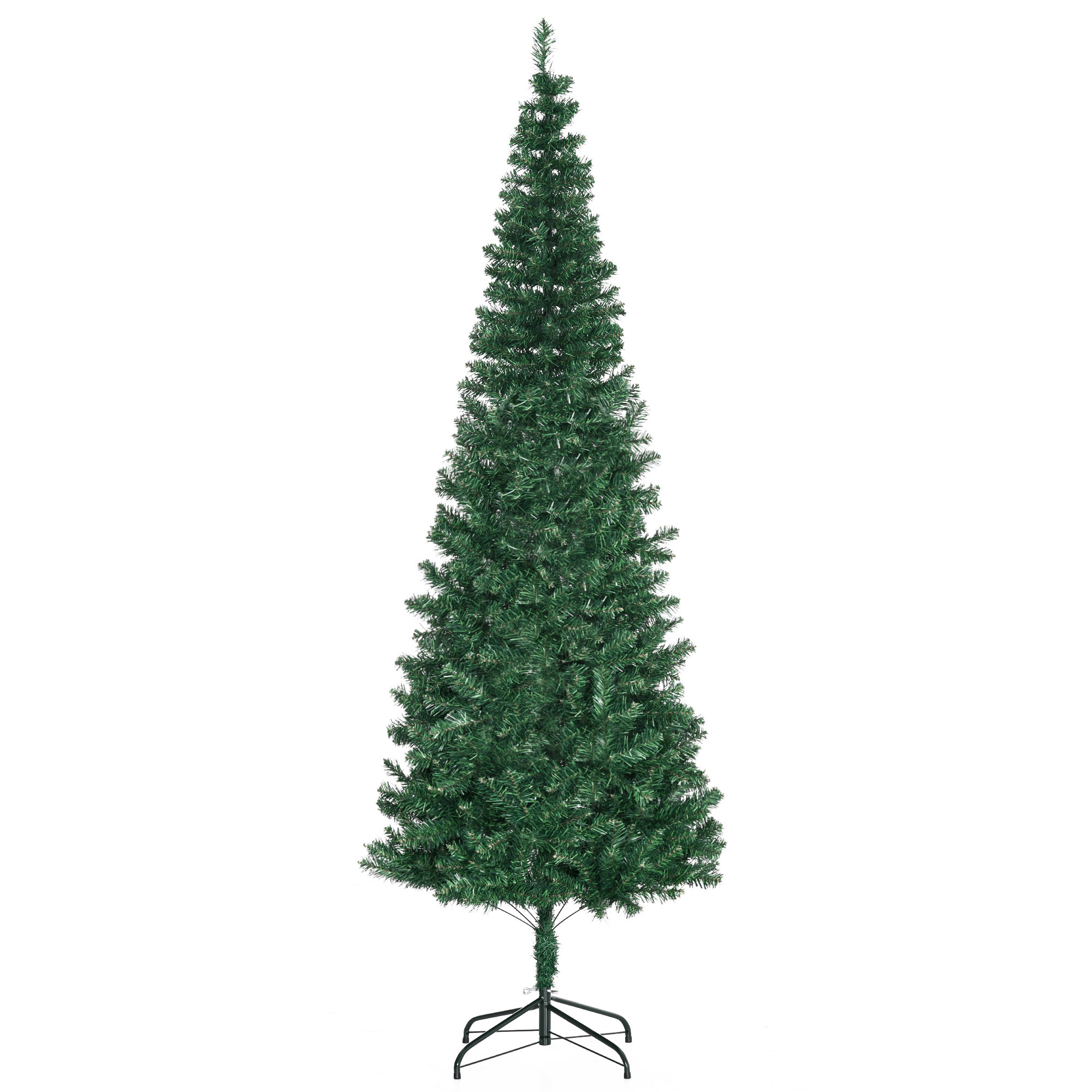 Weihnachtsbaum Kunsttanne künstlicher Christbaum, inkl, Standfuß, LED´s, 2,1 m, 1 Weihnachtsstern, Grün