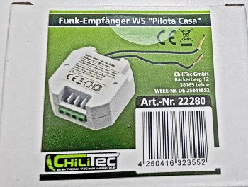 Funk-Empfänger WS für "Pilota Casa" - max. 2300W, ERGÄNZT einen Schalter
