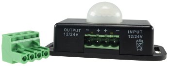 12-24V Bewegungsmelder, max. 6A - bis 8m Reichweite, 60°, 1-10min