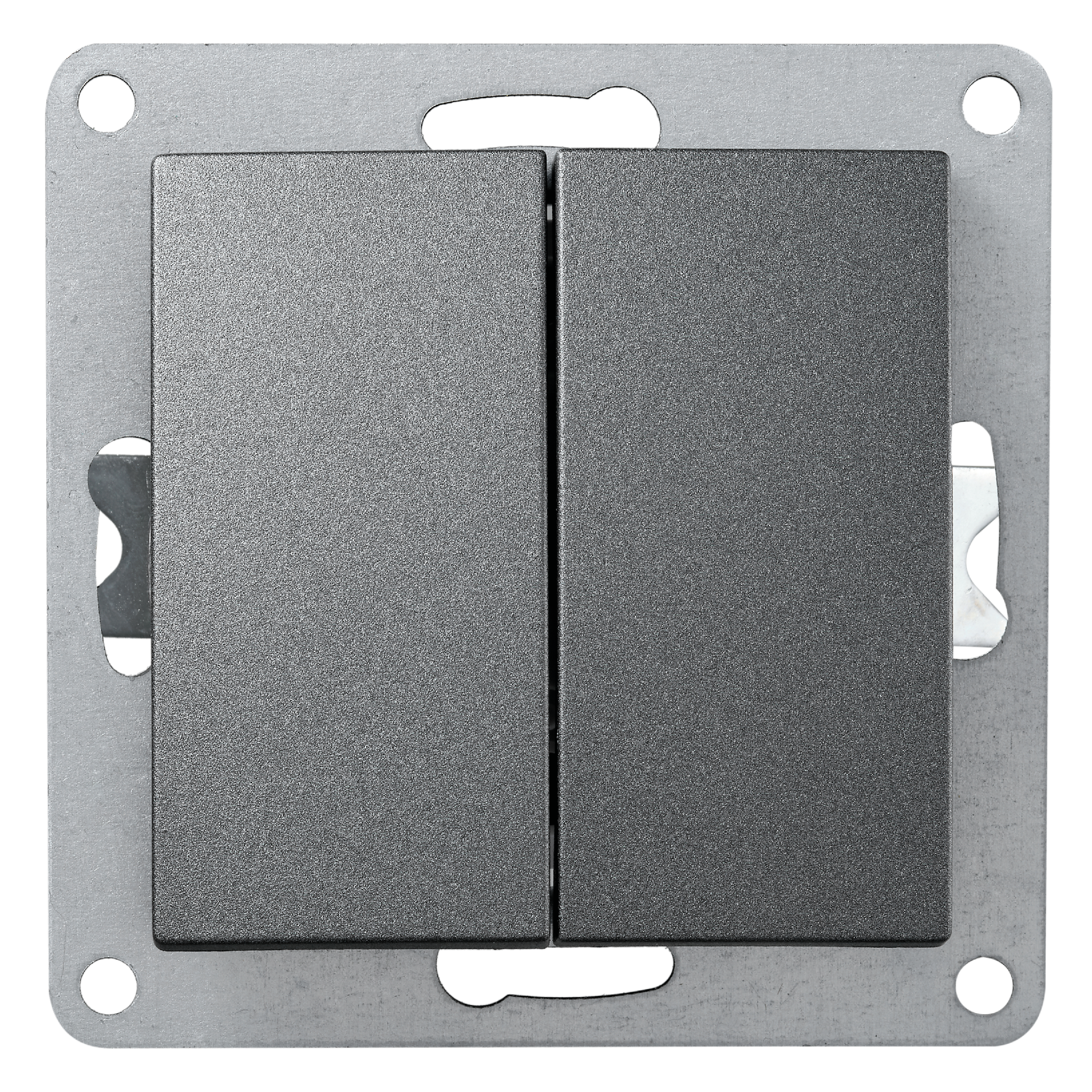 Serien-Schalter McPower ''Flair'', 2-fach, 250V~/10A, UP, anthrazit