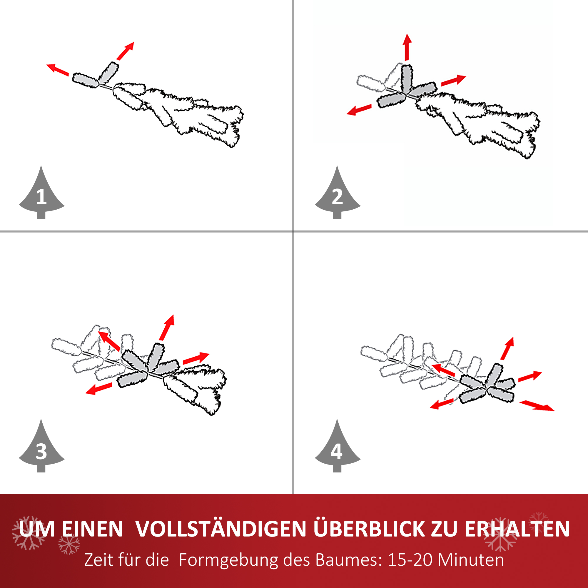 künstlicher Weihnachtsbaum mit 3 LED-Leuchten Christbaum Tannenbaum PVC Metall Weiß+Blau Ø60 x 120H cm