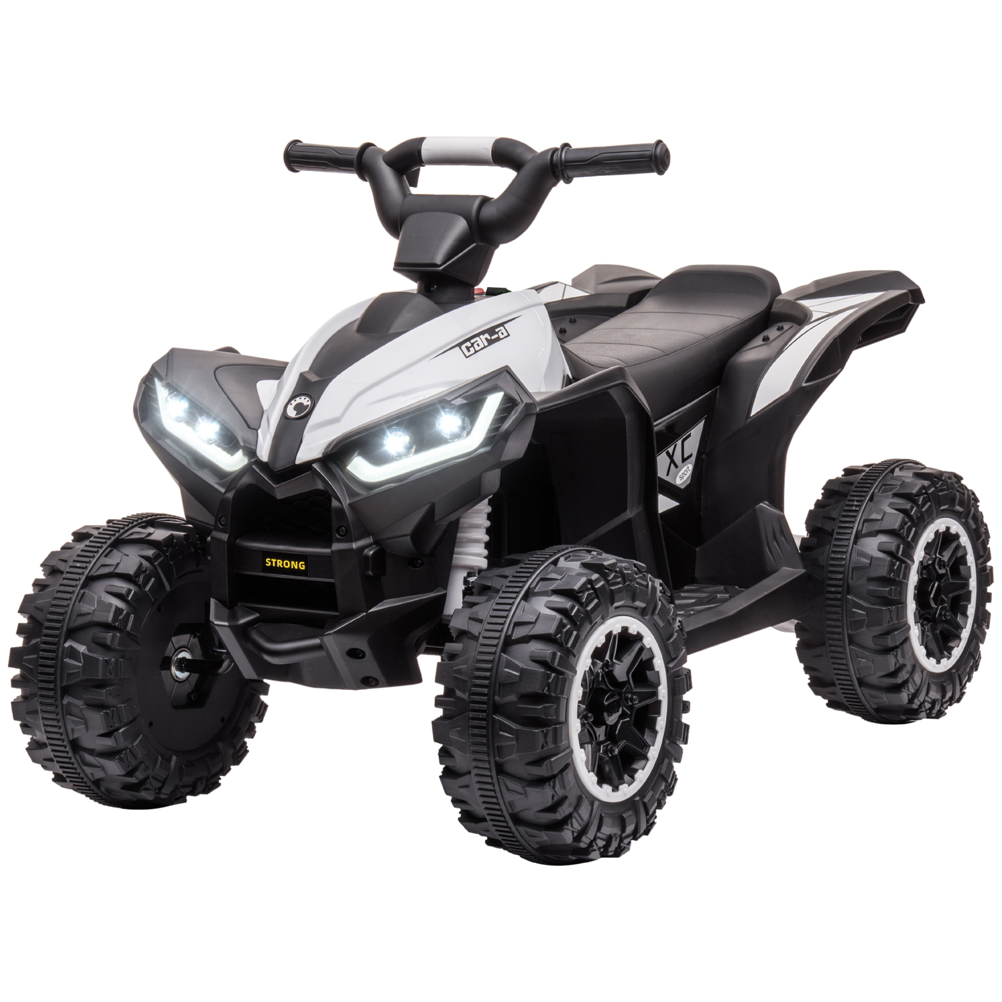 Kinderquad, 6 km/h, Sound- und Lichteffekte, : 83 cm x 53 cm x 55,5 cm, Schwarz + Weiß Kinderquad, 6 km/h, Sound- und Lichteffekte, : 83 cm x 53 cm x 55,5 cm, Schwarz + Weiß