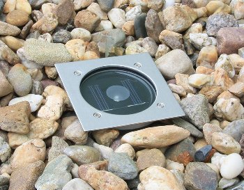 Solar LED Bodenstrahler "CTB-E", eckig - BxHxT 10x10x4cm, IP44, Edelstahl-Front