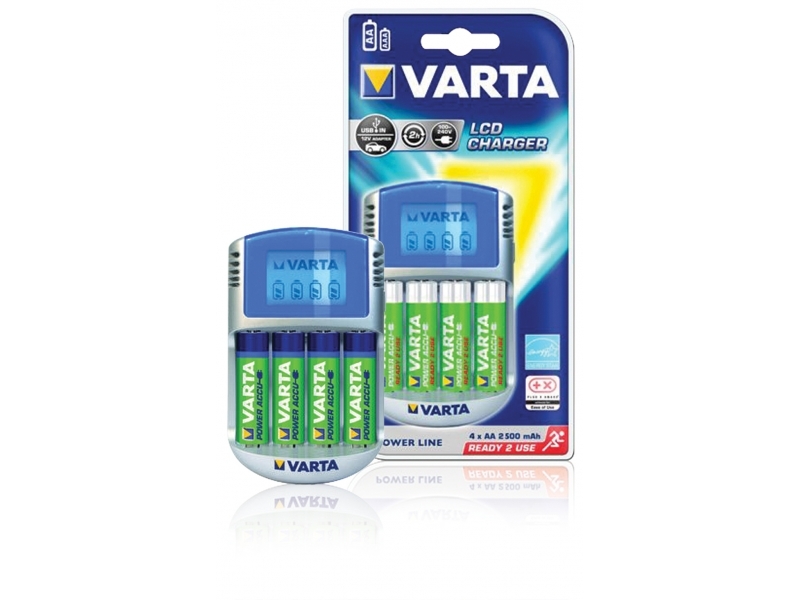 Varta Universal Ladegerät LCD AA/AAA inkl. Akku 4x AA 2600mAh 57070 201 451