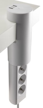 3-fach Tischsteckdose "CT-KS 3" / USB-A + C, 20W PD, 3m Kabel, Weiß