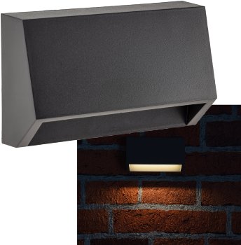 LED Wandleuchte "KWL-98", Anthrazit - IP65, 1,5W, 110Lm, Kunststoff, warmweiß