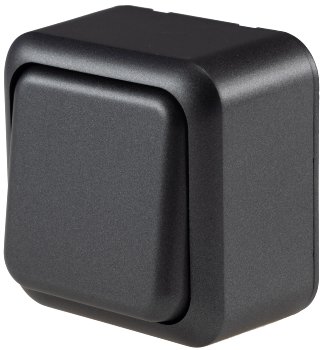 FASKO Wechsel-Schalter, AP, Anthrazit - 250V~/ 10A, Aufputz, Schraubanschluss
