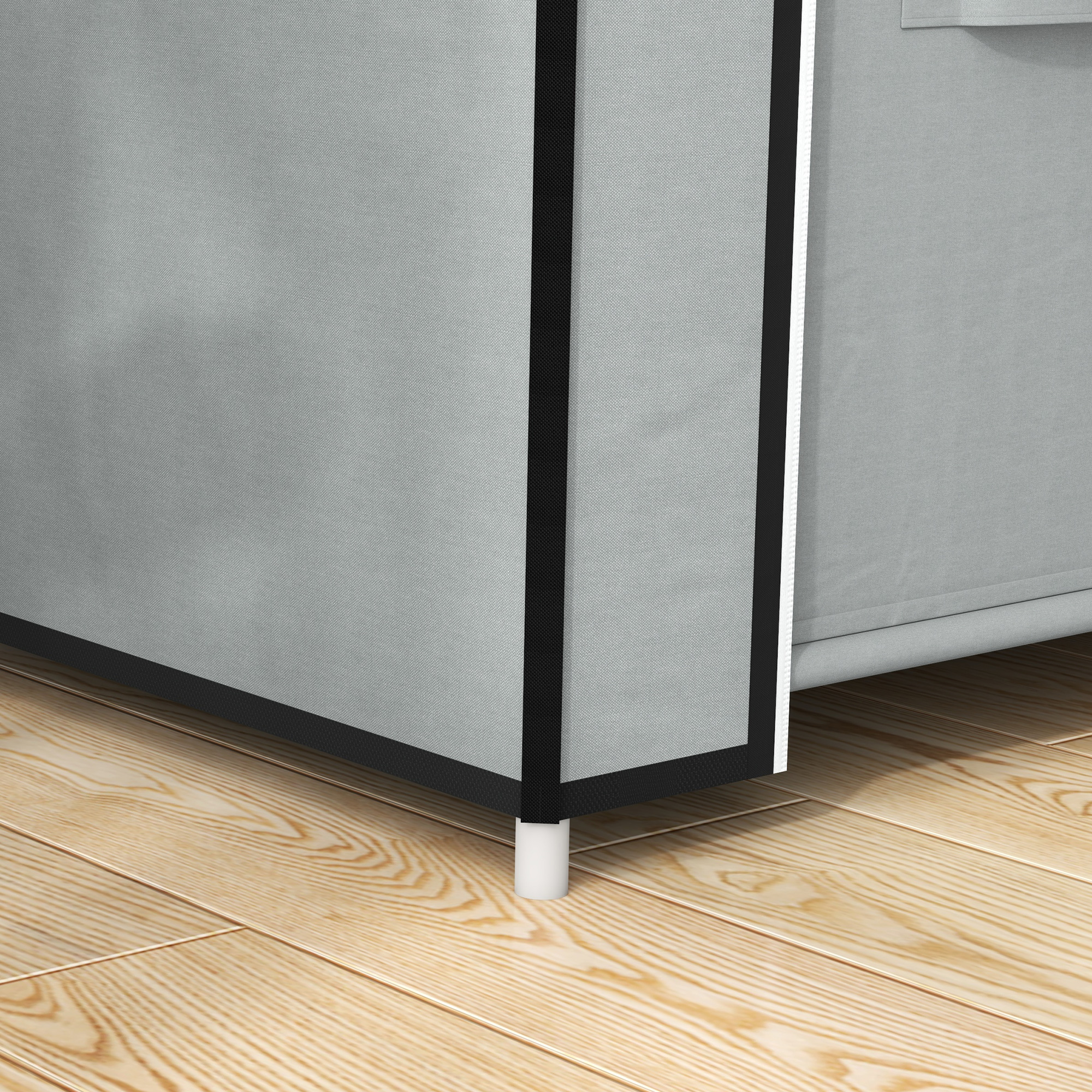 Kleiderschrank Stoffschrank 1 Kleiderstange, 2 Schubladen, 83 x 42.5 x 162,5 cm, Grau