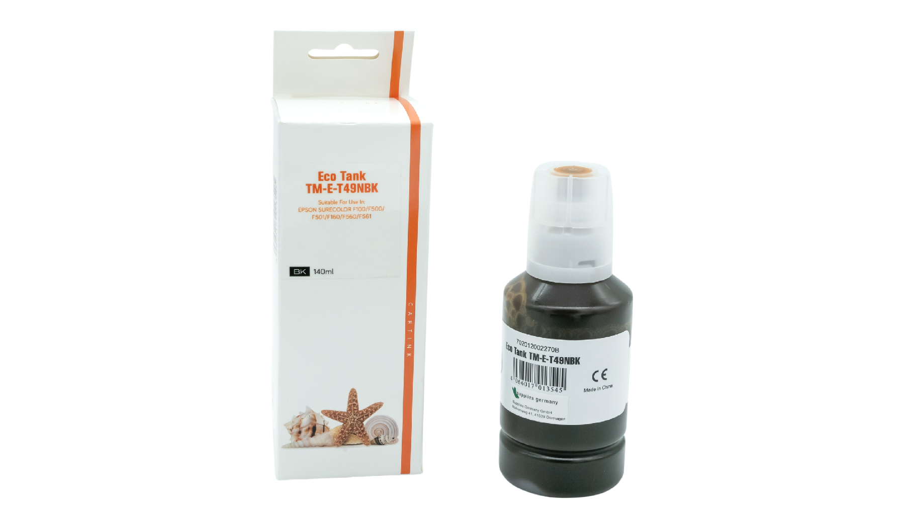 T49Nschwarz Eco Tank Nachfüllflasche schwarz für Epson / C13T49N100 / 140ml