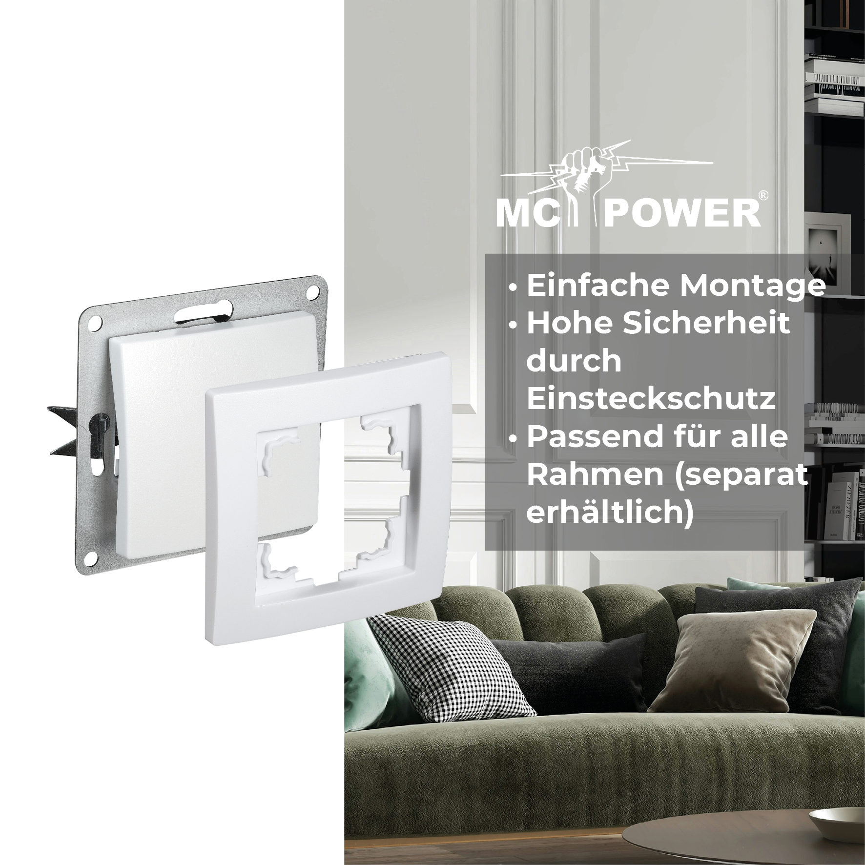 Wechselschalter McPower ''Flair'', 250V~/10A, UP, weiß