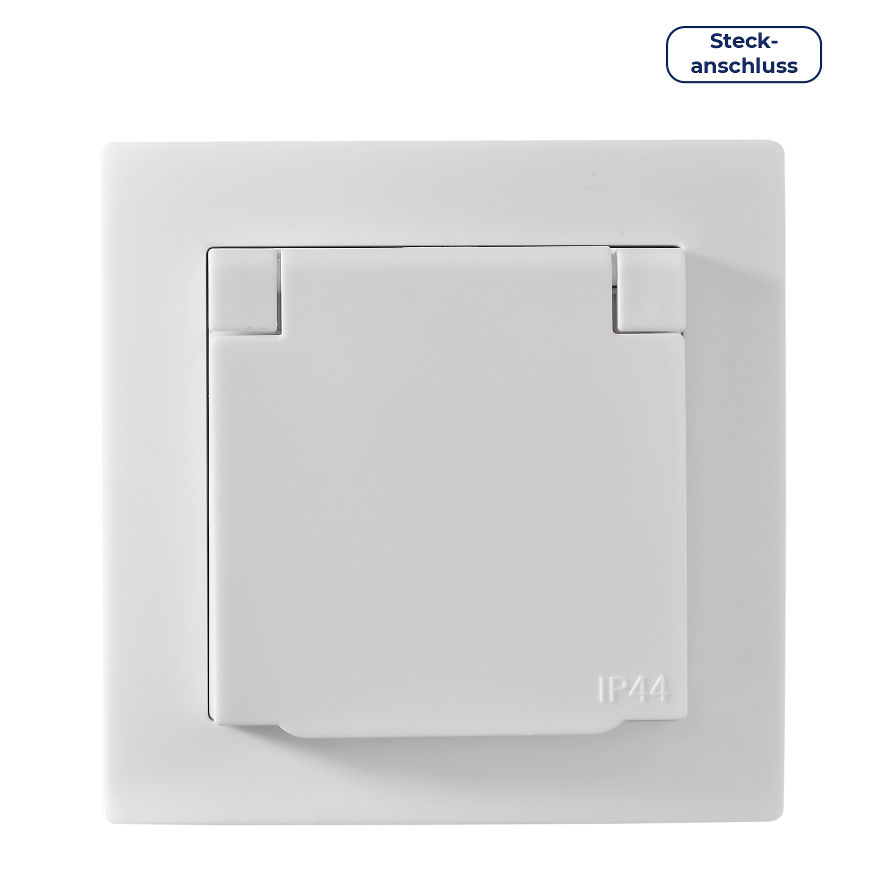 Schutzkontakt-Steckdose McPower ''Flair'' 250V/16A, UP, IP44, weiß, Steckanschluss