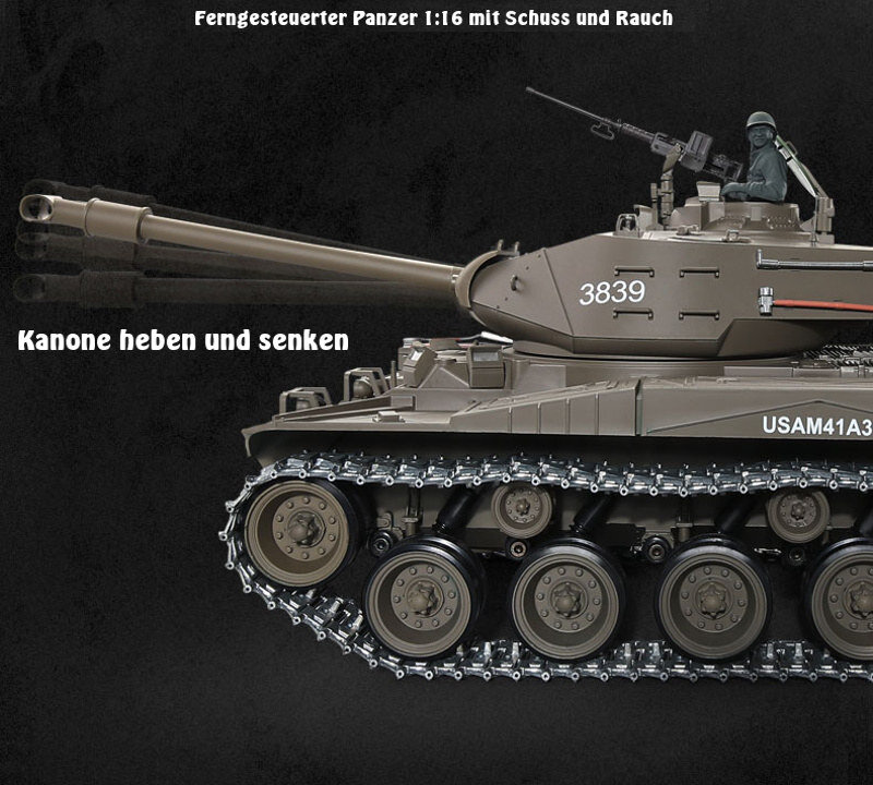 RC Panzer "M41 A3 Walker Bulldog" - Metallgetriebe & Metallketten