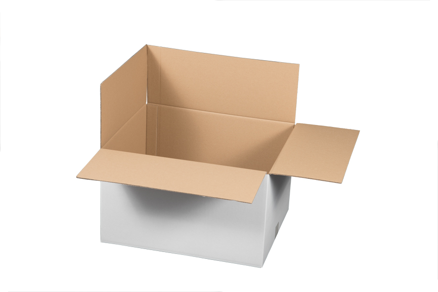 Versandkarton, 500x400x300mm, weiß, 2-wellig, VPE10