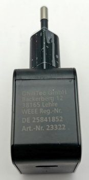 Stecker-Netzteil mit USB-C "CTN-PD20", In 100-240V~, Out 5,0V/9,0V/12,0V=, 20W