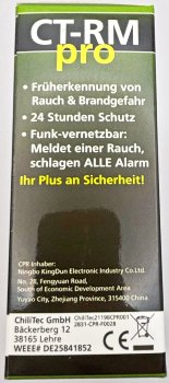 Funk-Rauchwarnmelder "CT-RM Pro" - nach EN14604, koppelbar