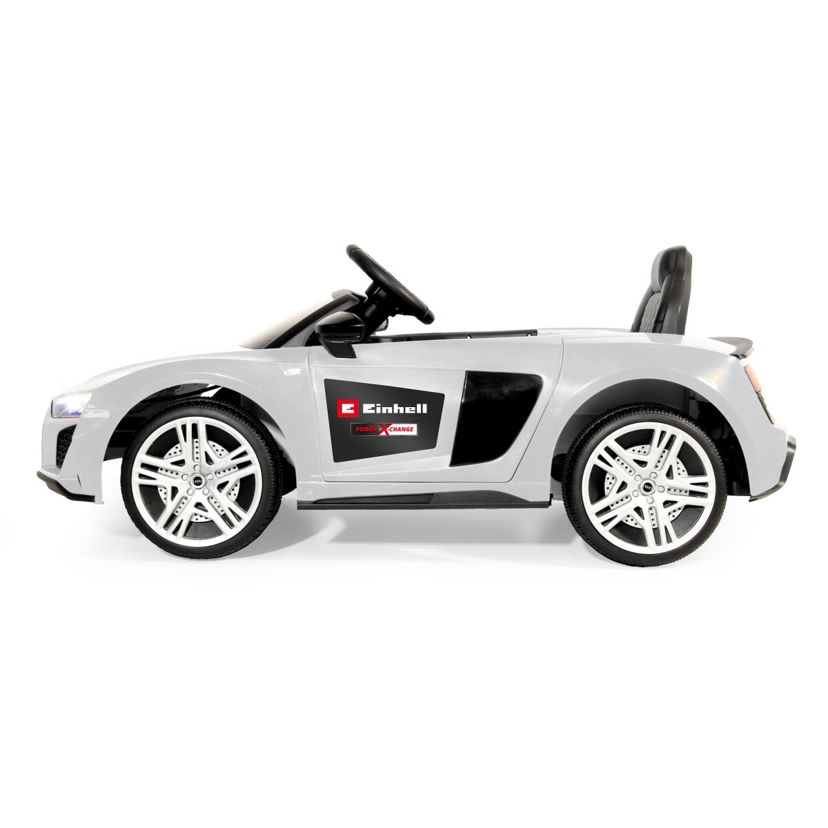 Kinderfahrzeug Audi R8 Spyder 18V weiß Einhell Power X-Change inkl. Starter Set