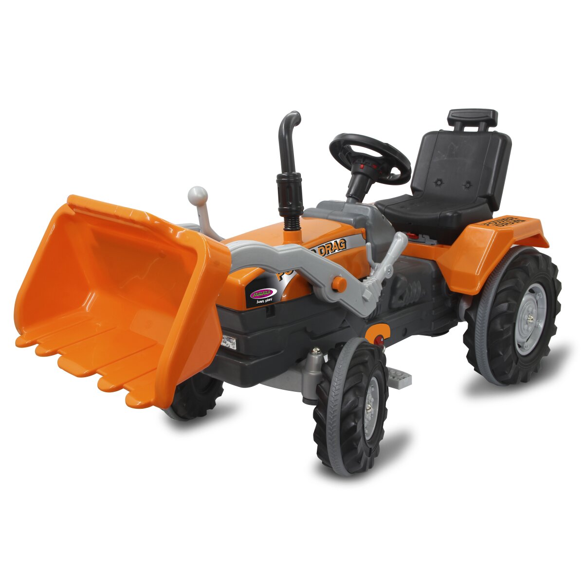 Trettraktor mit Frontlader Power Drag orange