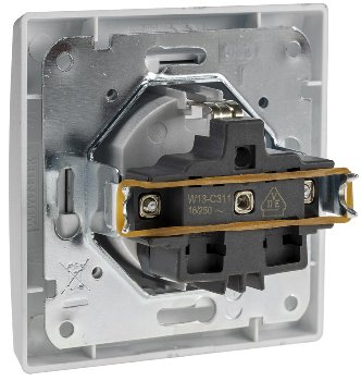 DELPHI Schutzkontakt-Steckdose - 250V~/ 16A, inkl. Rahmen, UP, silber