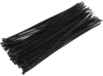 Kabelbinder 200mm x 2,5mm, schwarz - 100er Pack, hohe Zugkraft, UV fest