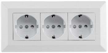 3-fach Steckdosenblock, weiß matt - 250V~/ 16A, Aufbaumontage
