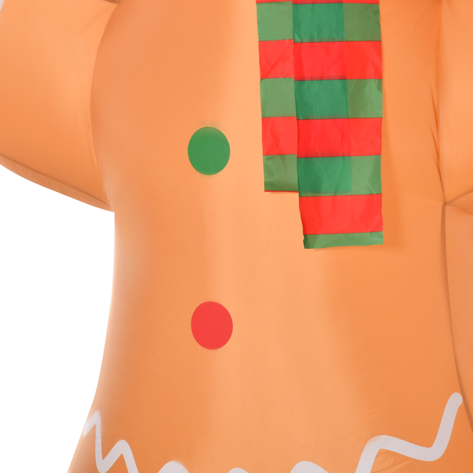 Selbstaufblasender Lebkuchenmann, inkl, Gebläse, Weihnachtsdekoration 2,4 m mit LED-Lichtern