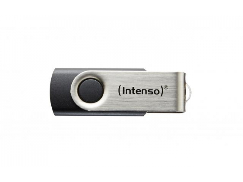Intenso Basic Line - 64 GB - USB Typ-A - 2.0 - 28 MB/s - Drehring - Schwarz - Silber 3503490