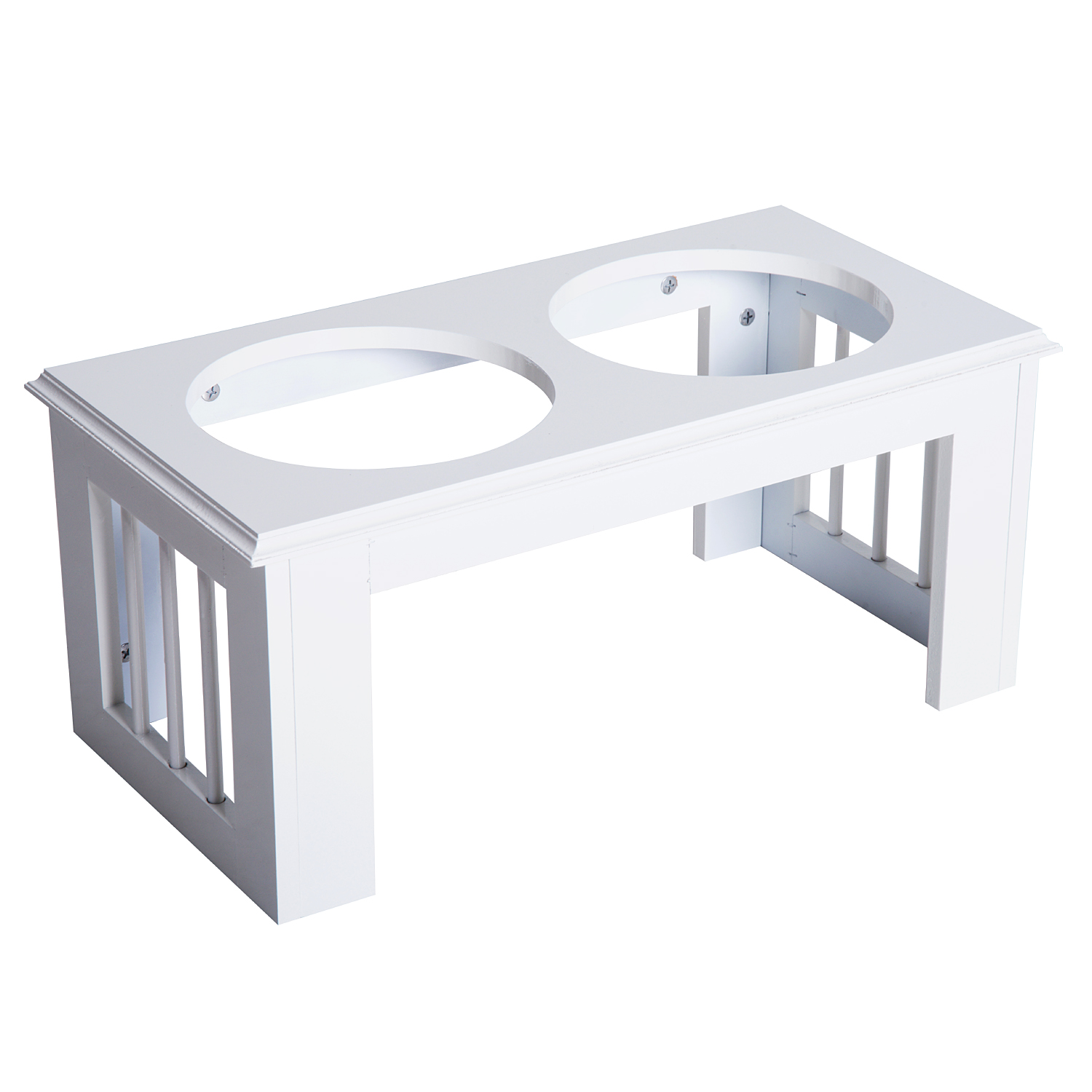 Hunde-Futterstation, rutschfest, 58,4 x 30,5 x 25,4cm, Weiß, 2L pro Napf