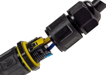 Kabelverbinder 3-polig, IP68, 450V/24A - Klemmanschluss, für Kabel Ø 6-11mm