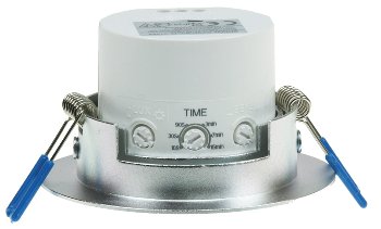 Decken-Einbau-Bewegungsmelder 360° Alu, PIR Sensor, 6m, schwenkbar, silber