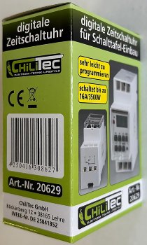 digitale Wochen-Zeitschaltuhr für - Schalttafel-Einbau, 230V, max. 3500W