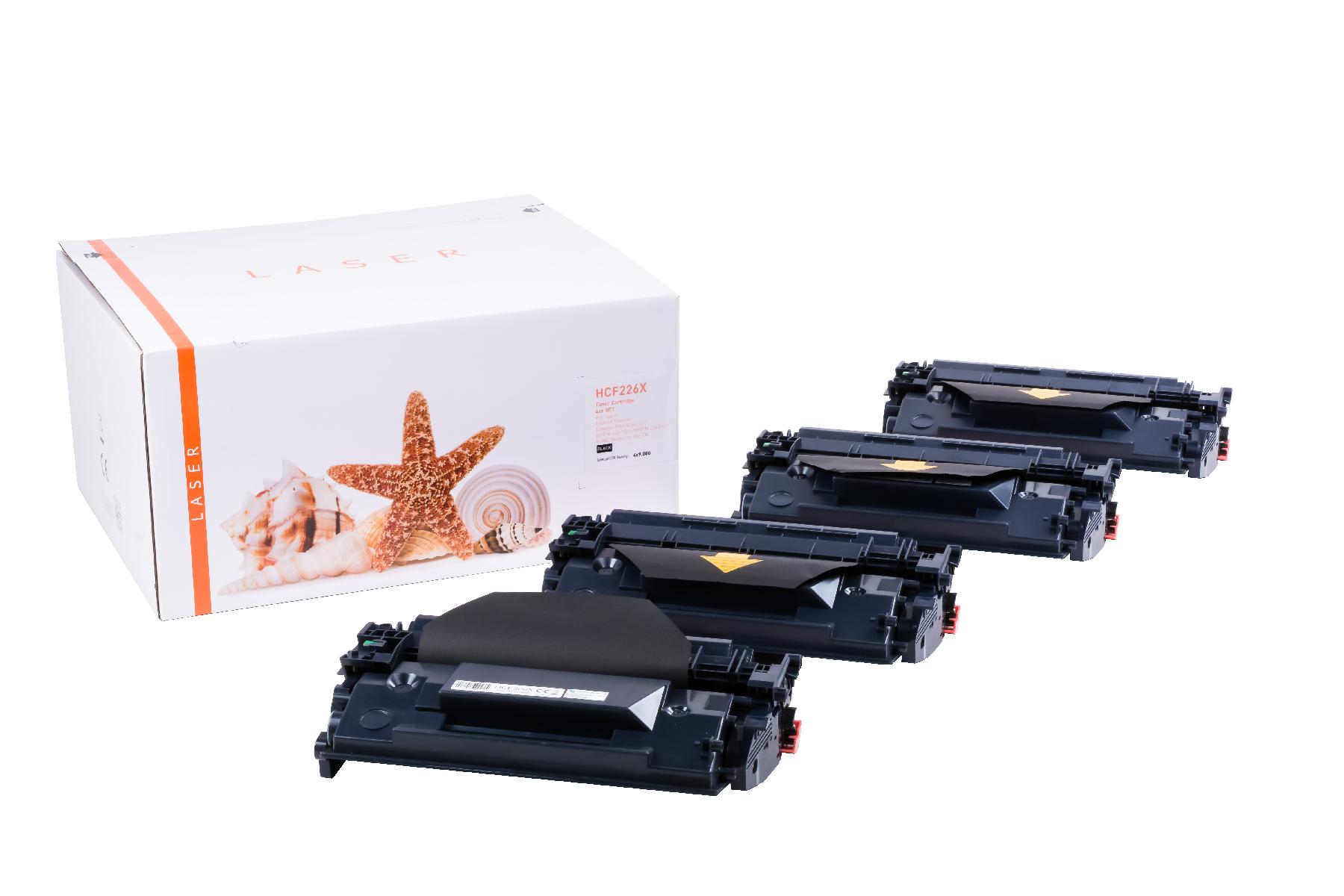 4er Set  CF226X alternativ Toner schwarz für HP / CF226X / 4x9.000 Seiten