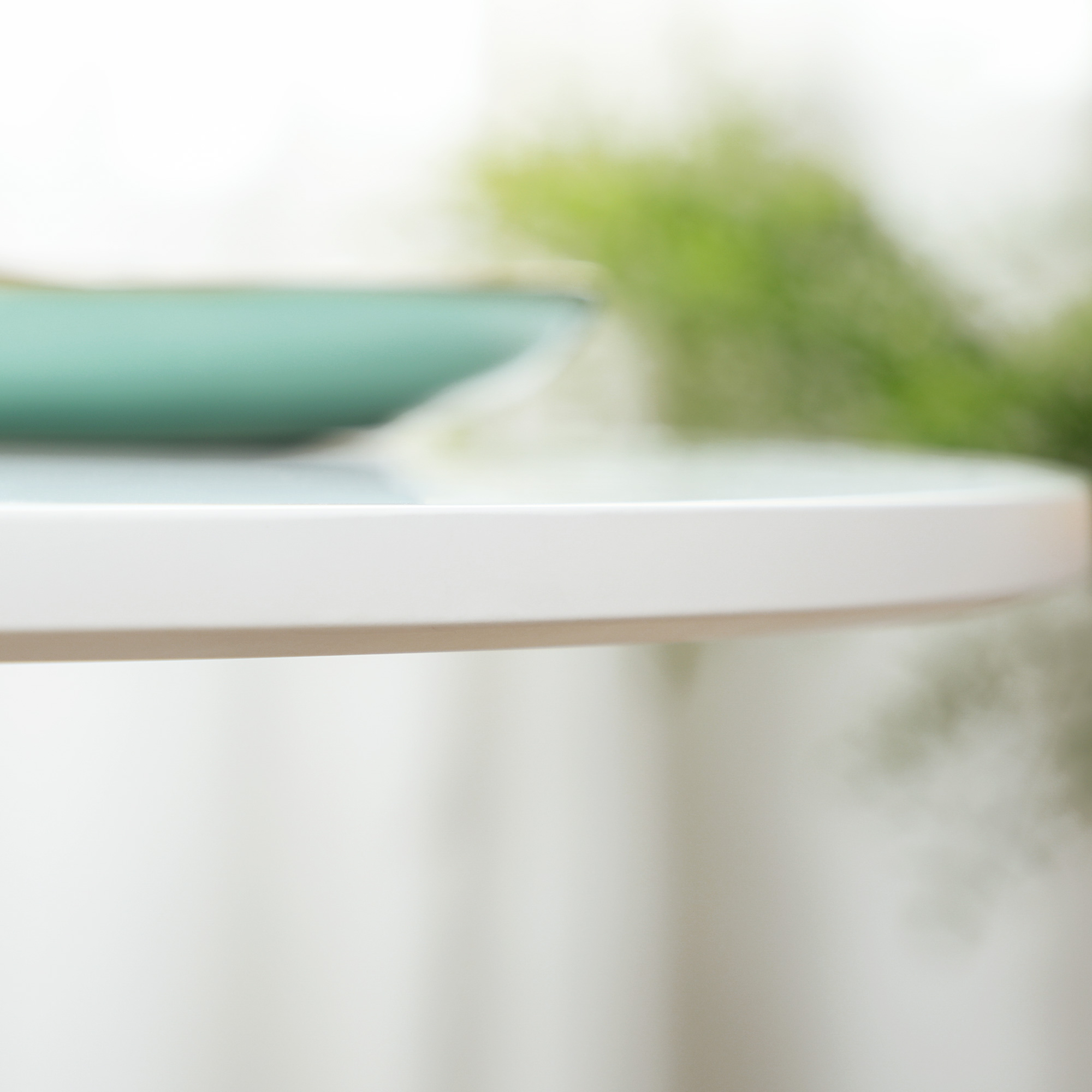 Esstisch für 2 Personen, runde Tischplatte, Stahlfuß, weiß, 70 x 70 x 75 cm