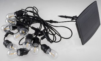 Biergarten-Lichterkette "CT-BGL 10Solar" - 2m + 4,5m, 10x Filament Led Lampe, IP44