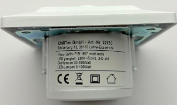 MILOS Bewegungsmelder 160°, weiß matt - LED geeignet,  250V~, Unterputz, 3-Draht