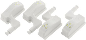 LED Schrankleuchte, 4er-Set - Batteriebetrieb, Drucksensor für Türen