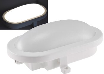 LED Oval-Armatur "FRL-O 12" IP44, Feuchtraum-Leuchte, 13W, 965lm, 4000K