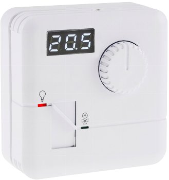 Raumtemperatur-Regler Thermostat "RT-55" - 7A, weißes LED-Display, 5-30°C, 110-230V