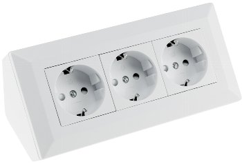 3-fach Steckdosenblock, weiß matt - 250V~/ 16A, Aufbaumontage