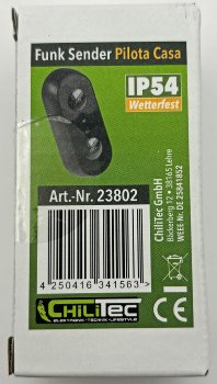 Funk-Sender für "Pilota Casa" IP55 - 433,92MHz, 1 Kanal, Tasten EIN / AUS
