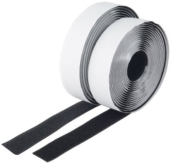 Klettband 3m auf Rolle, selbstklebend - 2-lagig, 300x2cm, schwarz