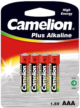 Micro-Batterien CAMELION AlkalinePlus - Typ AAA/LR03, 1,5V, 4er-Pack