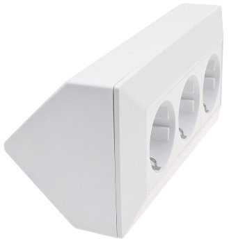 3-fach Steckdosenblock, weiß matt - 250V~/ 16A, Aufbaumontage