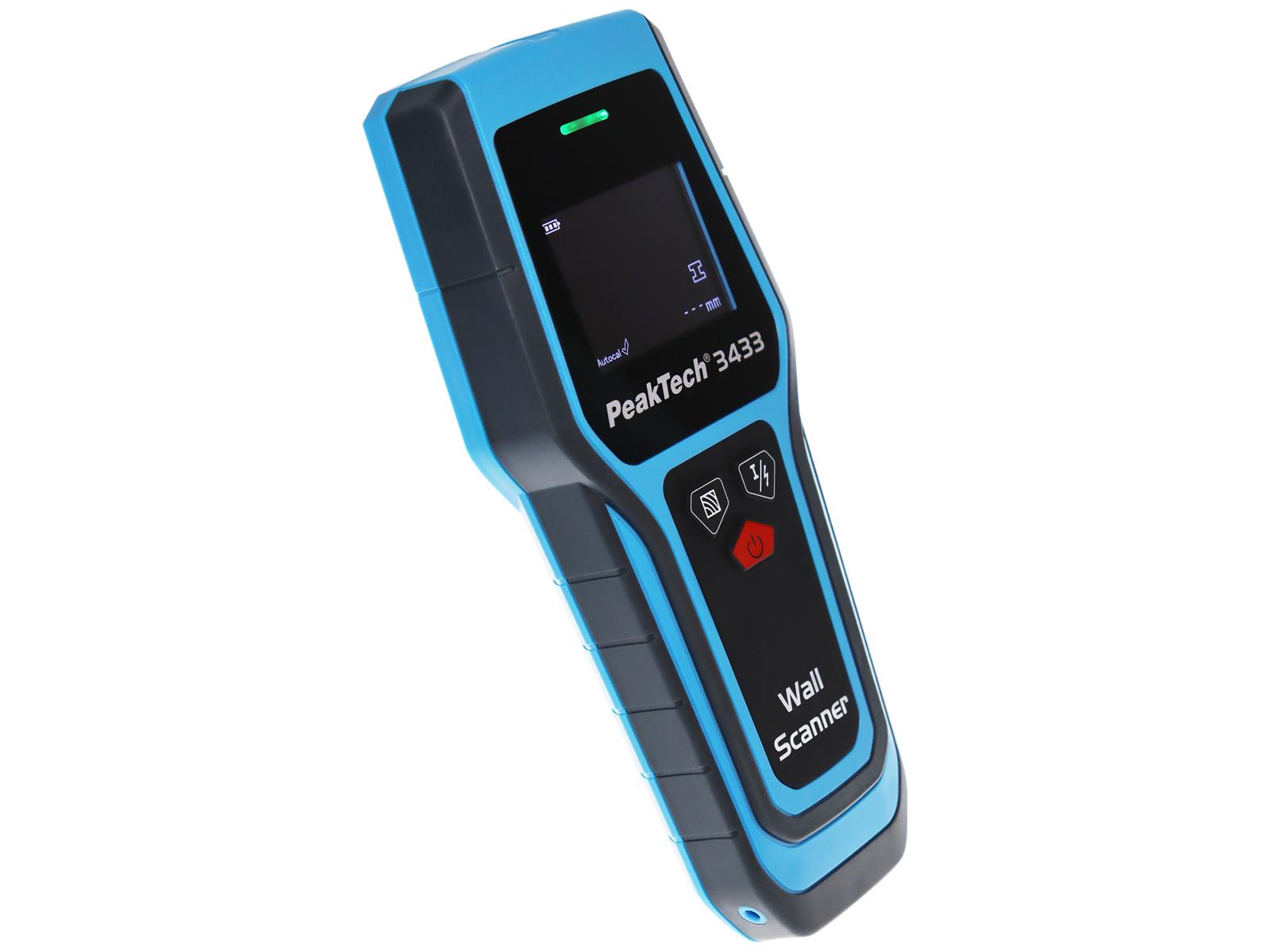 Digitaler Wandscanner PeakTech ''P3433'', LCD Anzeige, IP54, mit Tragetasche