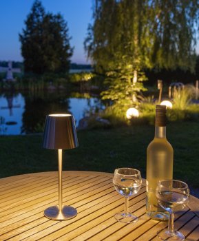 LED Akku-Tischleuchte "Foco Tenda" - 2900K, IP44, Touchschalter, 30cm