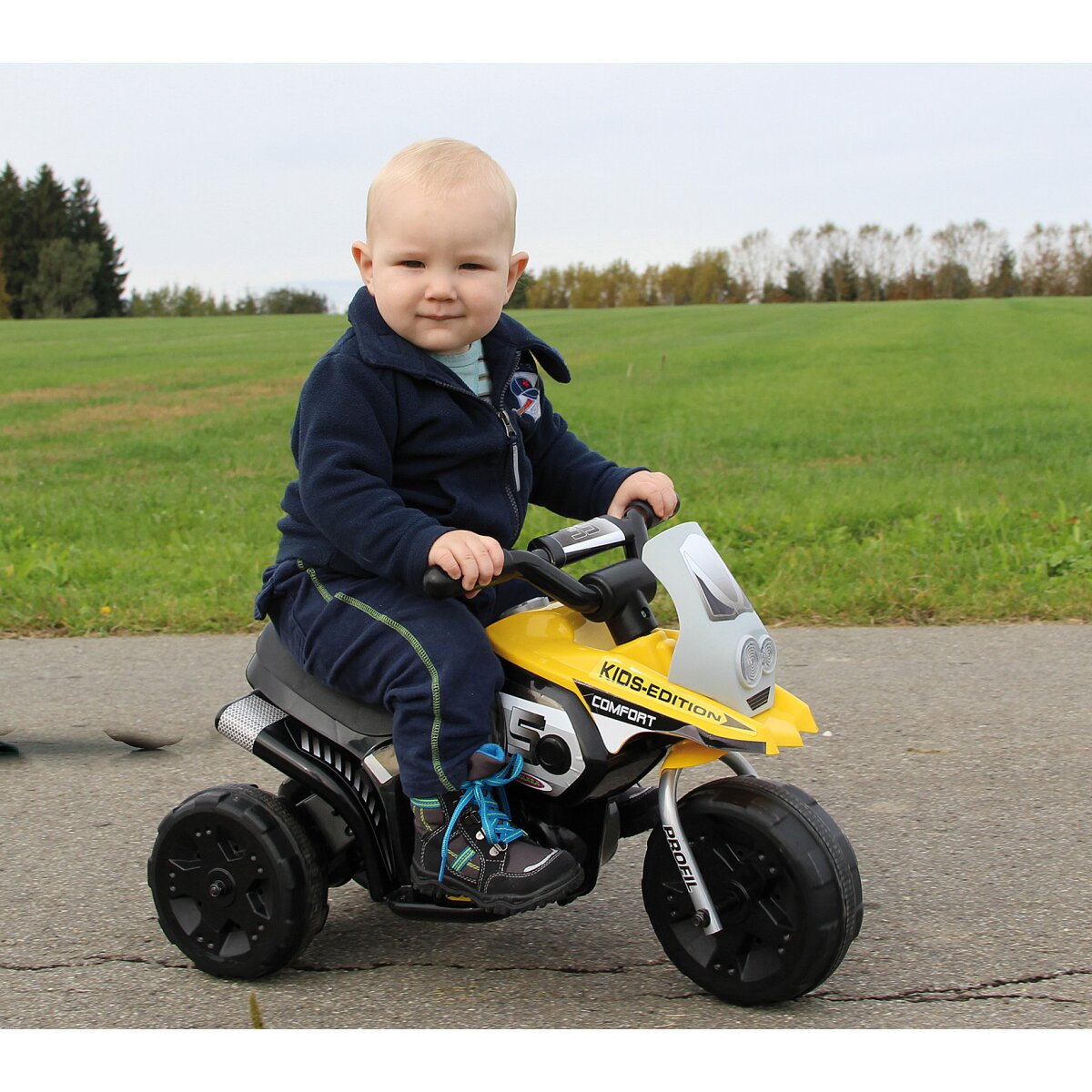 Kinderfahrzeug E-Trike Racer gelb