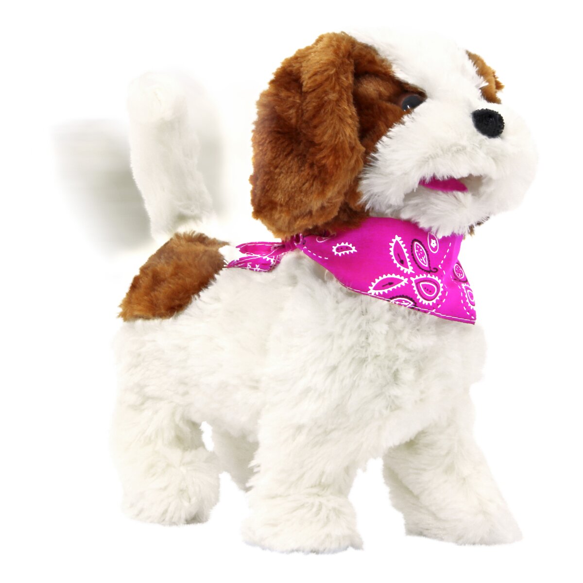 Lucky RC Plüschhund Weiss/Braun 27MHz