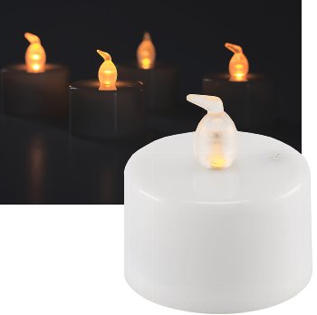LED Teelichter, 4er Set, Luftzugsensor - zum An- und Ausblasen