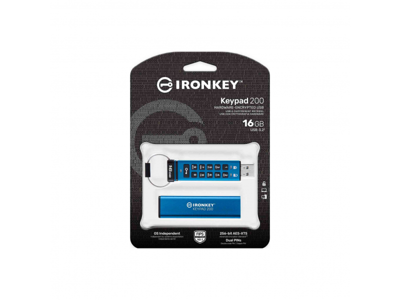 Kingston IronKey Keypad 200 16GB USB Flash Drive Typ-A 145MB/s IKKP200/16GB